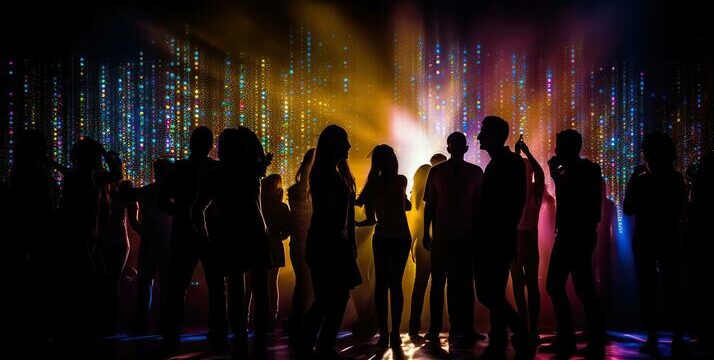 28268589-silhouette-de-une-fete-foule-sur-une-disco-lumieres-contexte-ai-generatif-photo